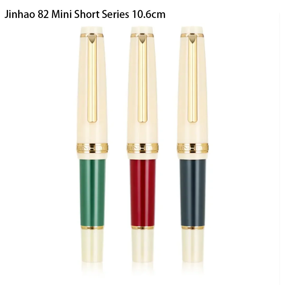 Jinhao 82 엑스트라 파인 펜촉 골드 클립 만년필 0.38mm EF 잉크 펜 미니 짧은 스타일 시리즈 10.6cm 귀여운 펜