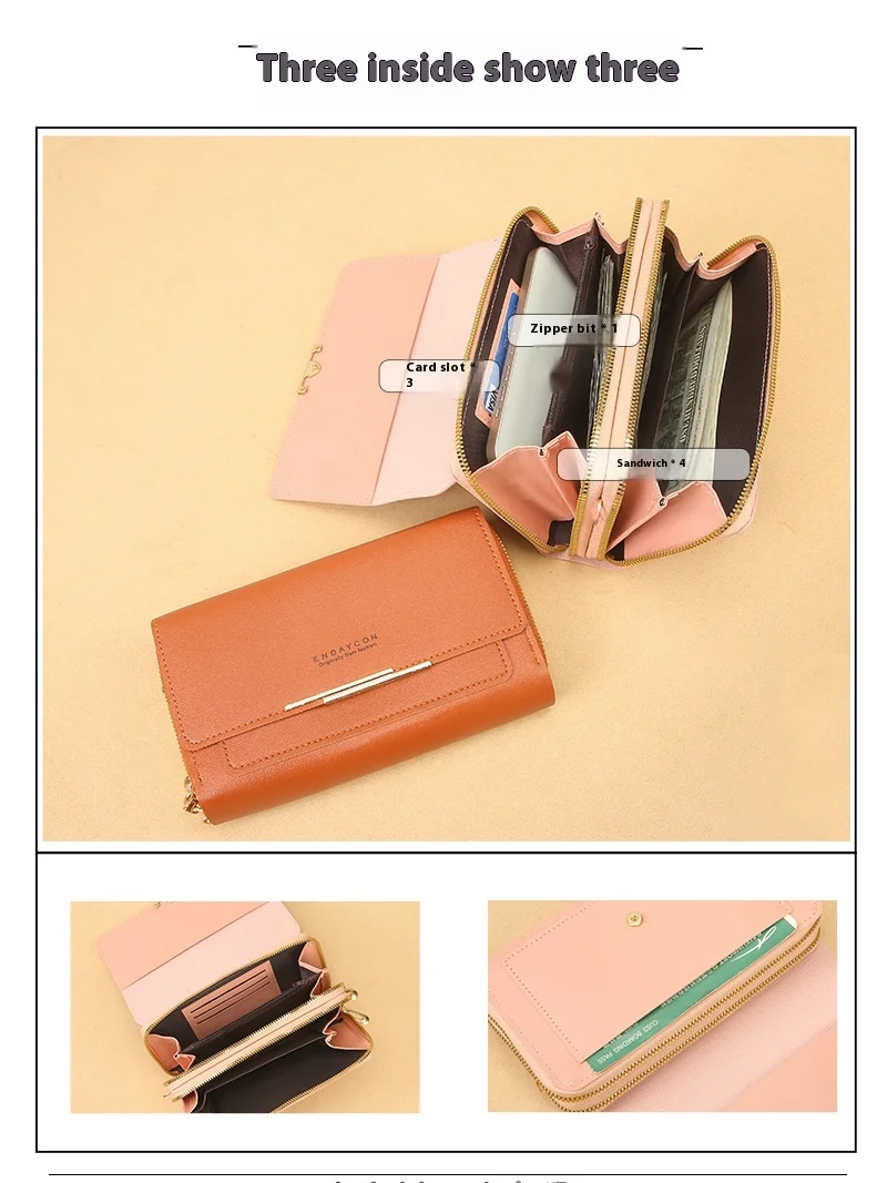 New Women's Wallet Korean Edition Multi Functional Shoulder Bag Medium And Long Handbag Zero Wallet_voghion.com