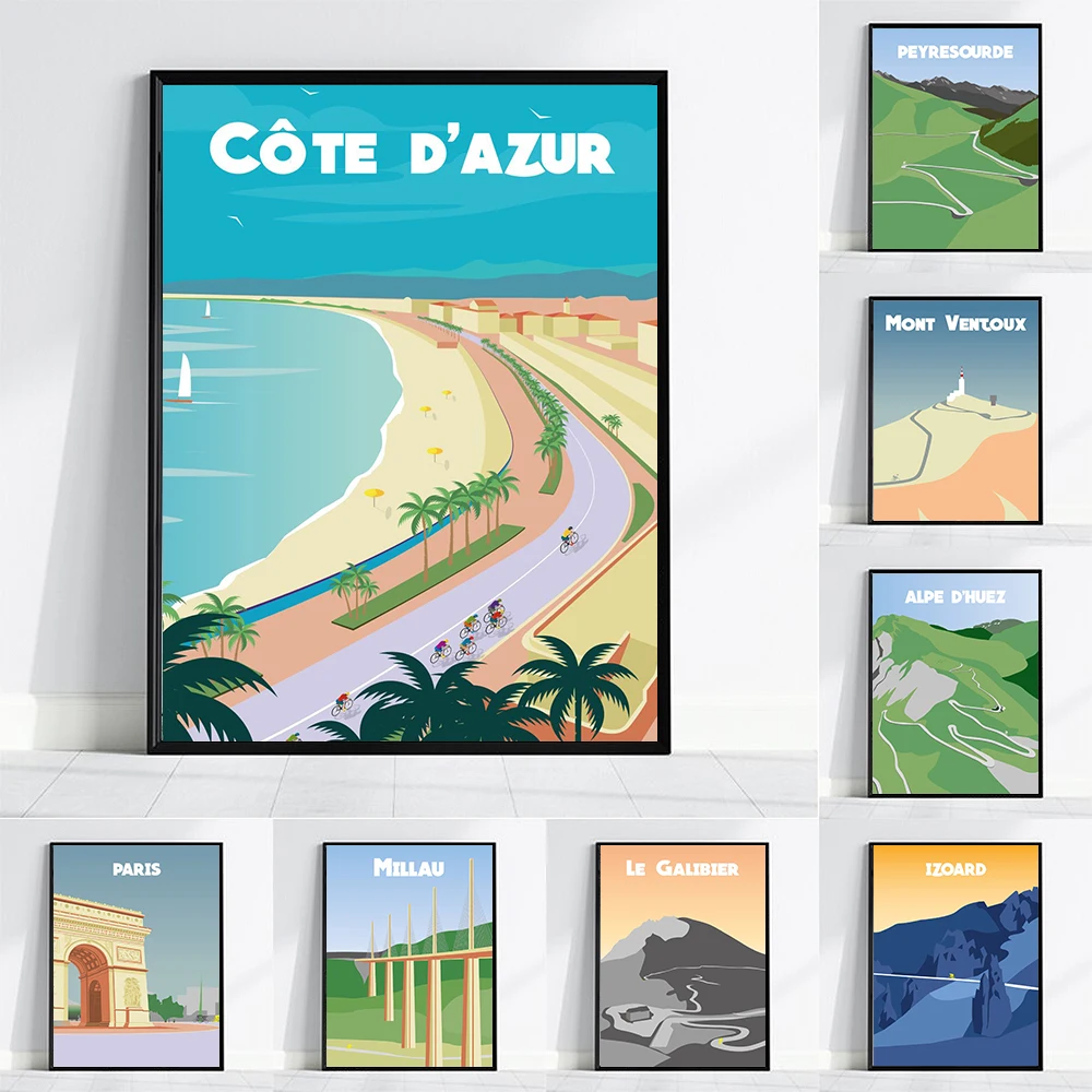 

Canvas Prints Paris Izoard Millau Cuadros Gifts Poster Modern Home Travel Landscape Wall Decoration Living Room Pictures
