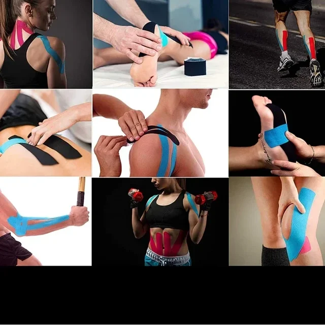 2.5-10cm Sports Kinesio Tape Muscle Kinesiology Elastic Knee Pain Relief Strain Patch Athletic Recovery Stickers Fitness Bandage 3