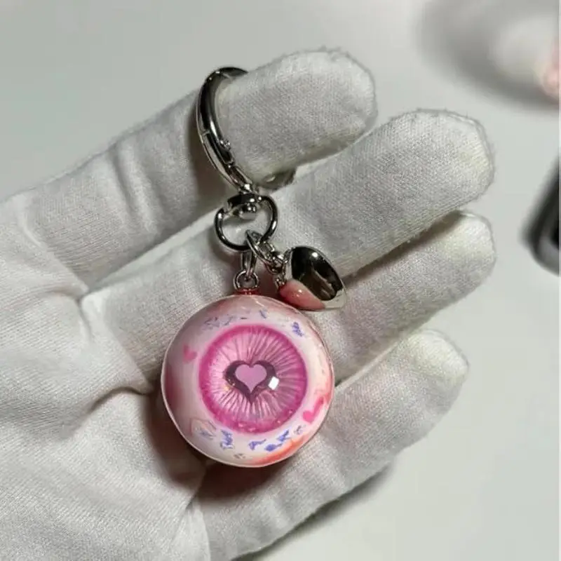 Gothic Dämon Auge Schlüsselanhänger Herzförmige Schnalle Anhänger Halloween Charms Schlüsselanhänger Party Rucksack Dekor Schmuck Zubehör Geschenk – Detail 2