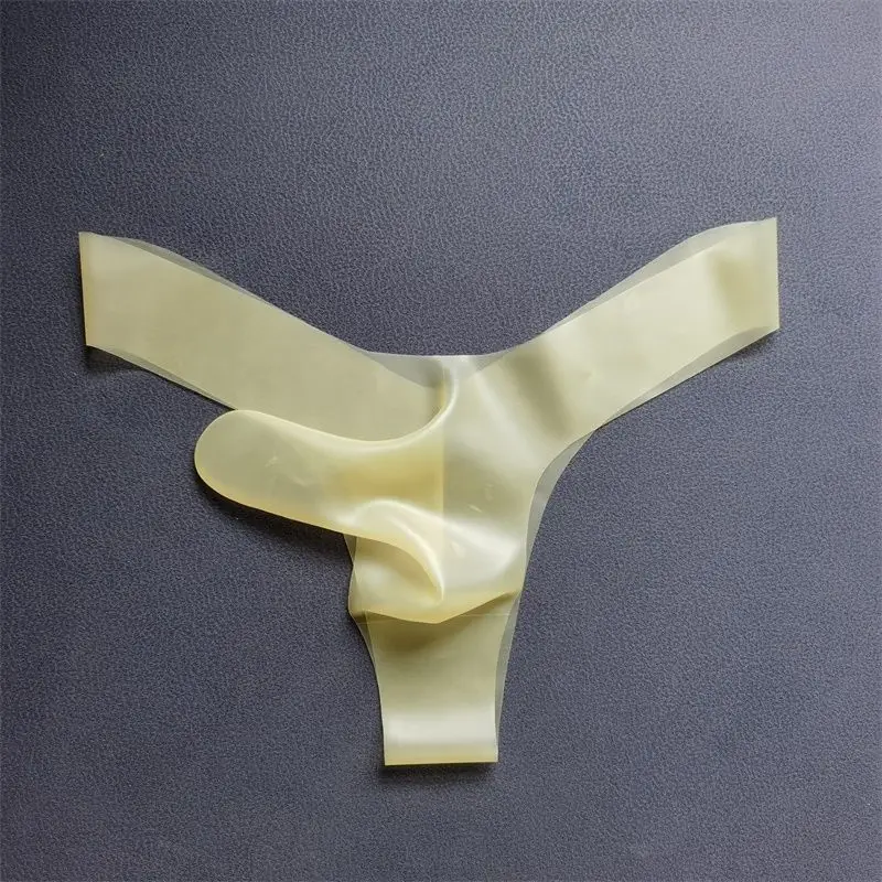 Silicone Men's Underwear Sexy Thong Transparent Elephant Nose Briefs Separated Penis Hole Nightclub Sissy Panties Gay G Strings
