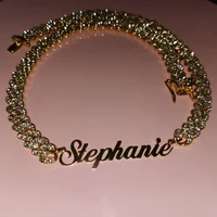 Grandbling Customized Stainless Steel Name Necklace with 9 MM Cuban Chain Personalized Word Choker Pendant  Party Gift