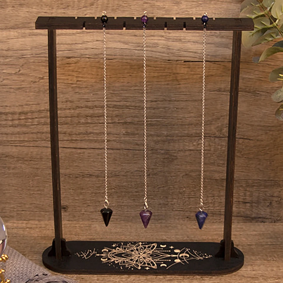 Wooden Pendulum Display Rack Witch Wooden Jewelry Decorative Display Stand Exqui