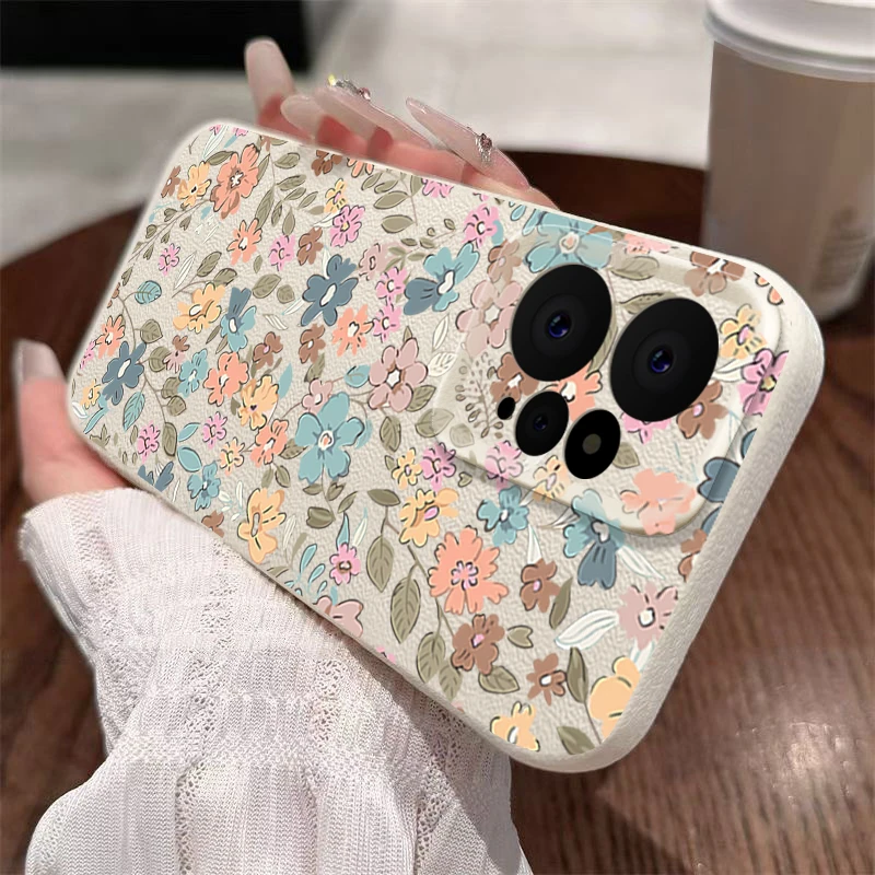 Floral Leather Texture TPU Soft Phone Case