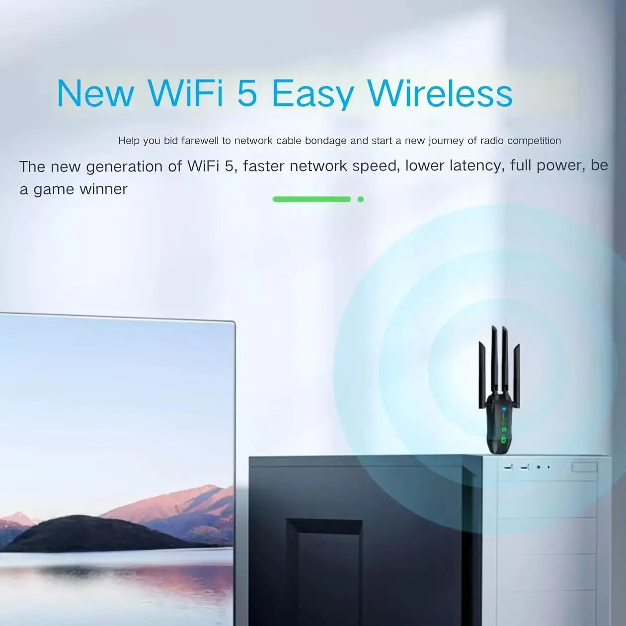 High-Speed Dual-Band USB Bluetooth WiFi Adapter