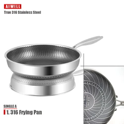 Premium Stainless Steel Nonstick Frying Pan - Outer diameter 30cm (Single A)