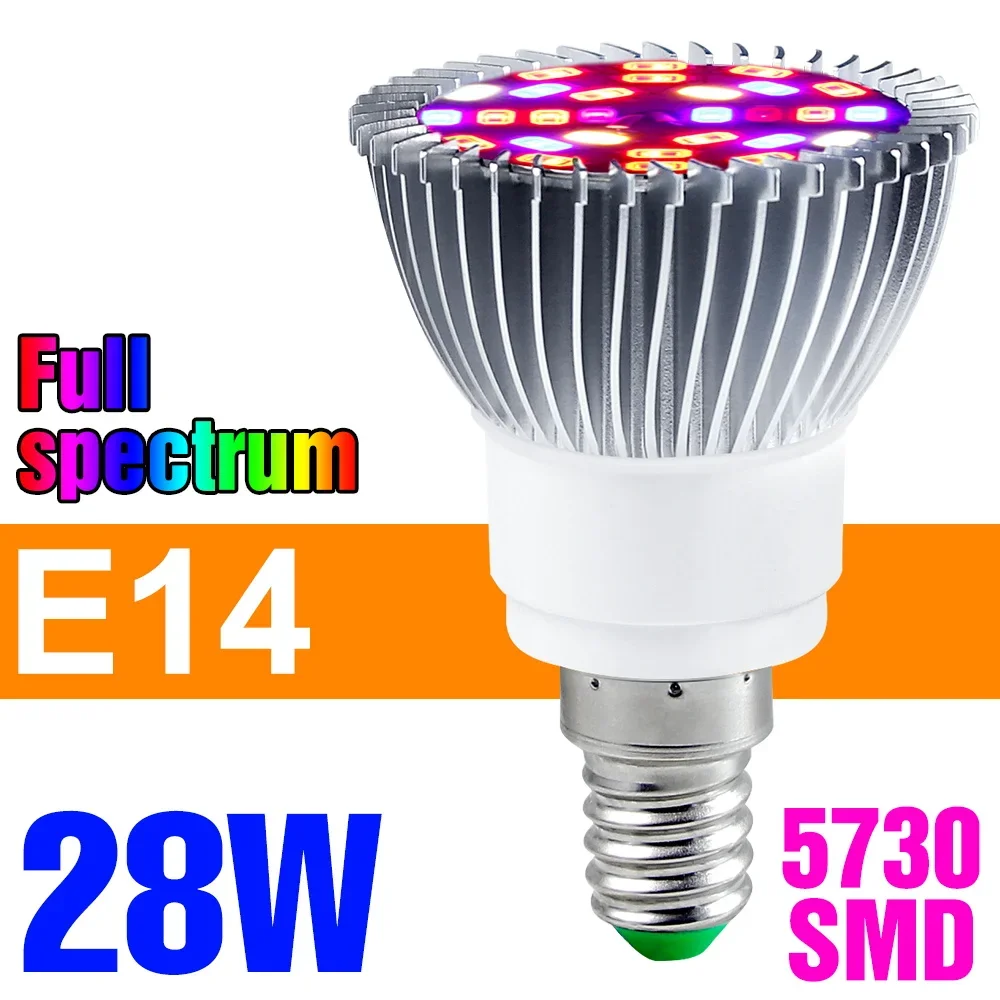 Full Spectrum 28W LED Grow Light Bulb