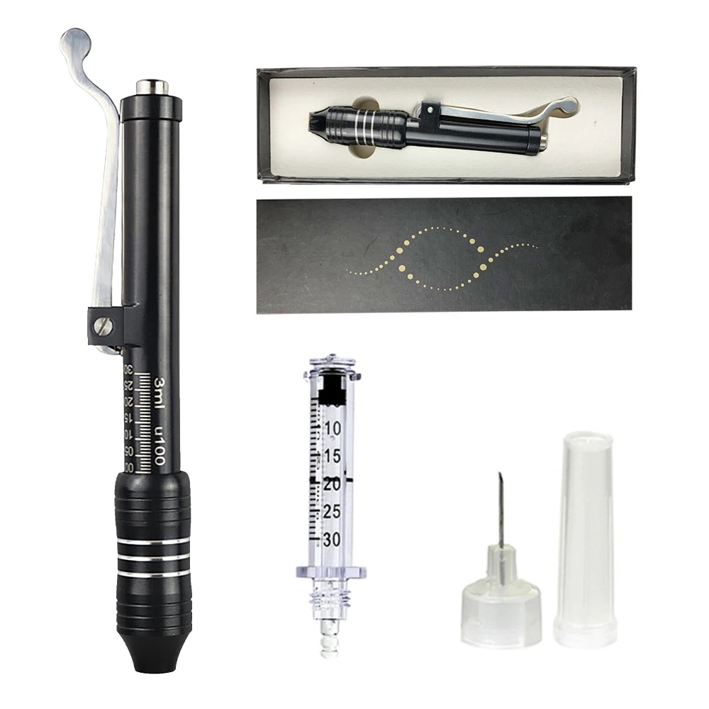 2 IN 1 High Density Metal High Pressure Hyaluronic Acid Pen For Anti Wrinkle Lifting Lip Hyaluron Gun Atomizer Lip Injection Pen