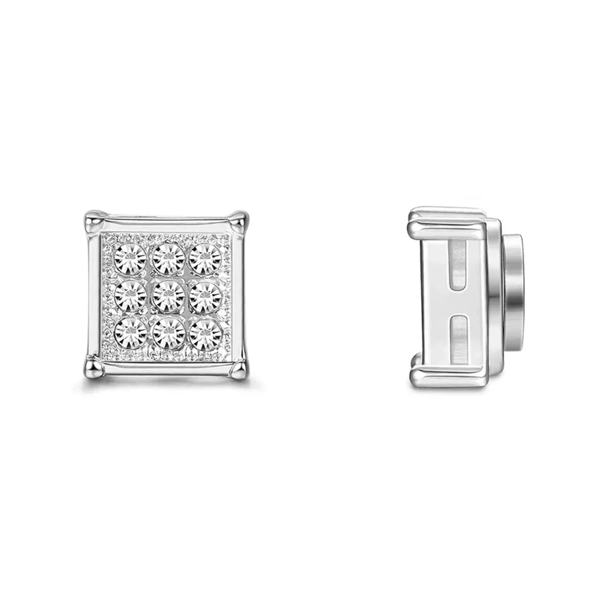 Stud Earrings Ear Clip Earrings Clip Earrings Ear Accessories Magnetic Earrings 1pairs 6mm Fashion Stainless Steel Magnetic Cubic Zirconia Non-Piercing Stud Earrings for Men and Women Daily Wear Jewelry