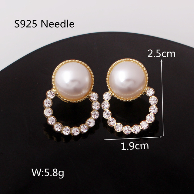 Sweet Hollow Round Imitation Peals Hanging Earrings For Women Trendy Temperament Earrings Wedding Jewelry Girl Gift