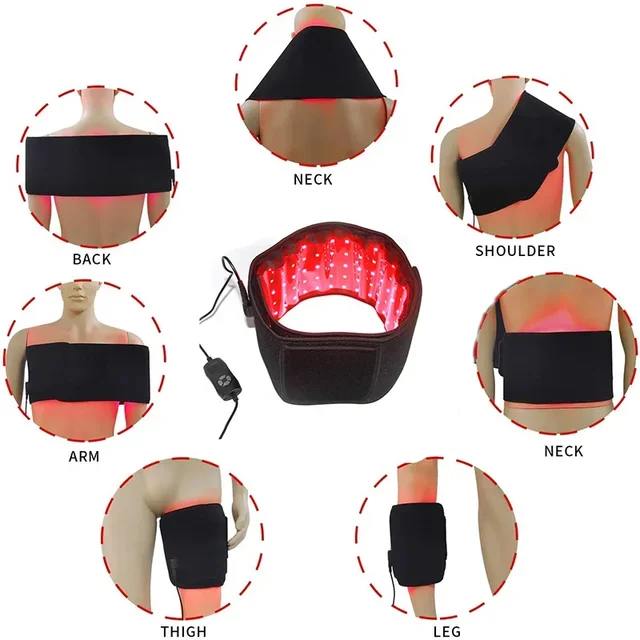 LED Phototherapy Massage Belt Red Light Hot Compress 850nm 660nm Body Shaping Weight Loss And Relaxation Back Pain Relief 6