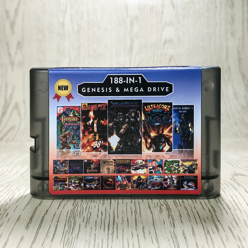 Super 188 in 1 New 2G Game Card For Sega Genesis Megadrive Video
