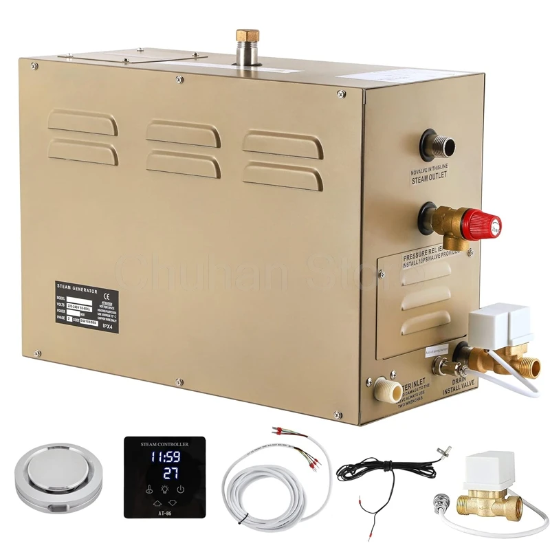 atcsteam 4.5/6/7/8/9KW Sauna Spa Steam Generator For Home Steam Shower Digital Controller Sauna Room SPA Steam Bath Machine 6