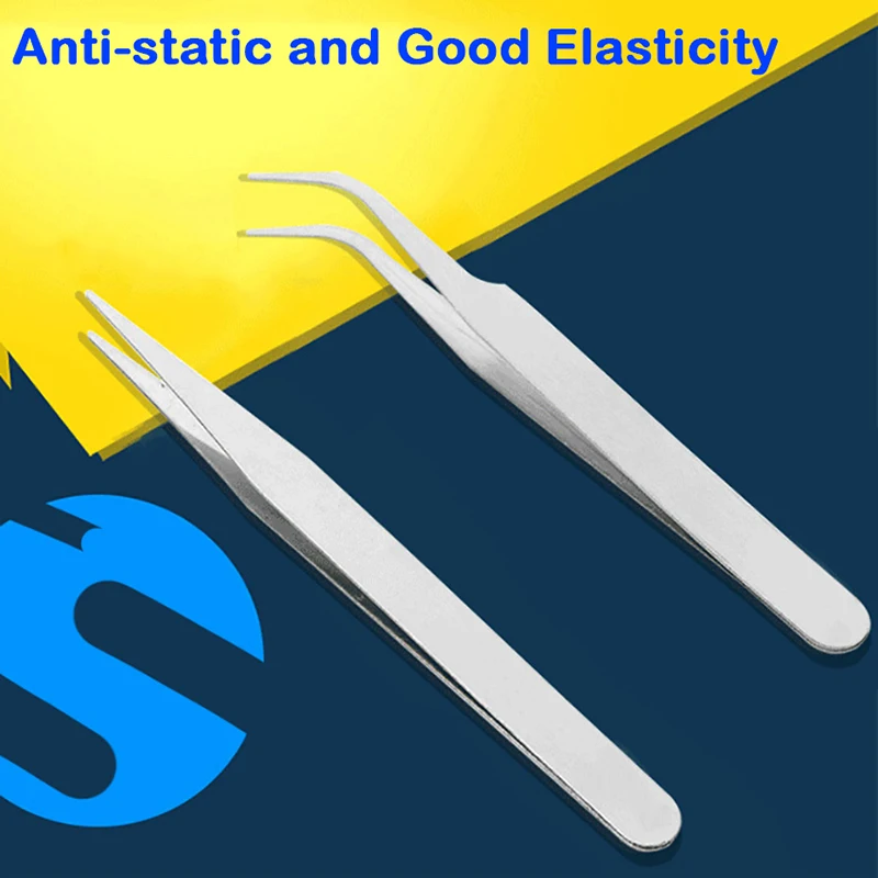 Precision tweezers,tweezer tool,esd anti static tweezers,cosmetic tool Stainless Steel Sewing Industrial Anti-static Tweezers Watchmaker Repair Tools Eyelashes Eyebrow Repairing Tweezer Makeup Tool