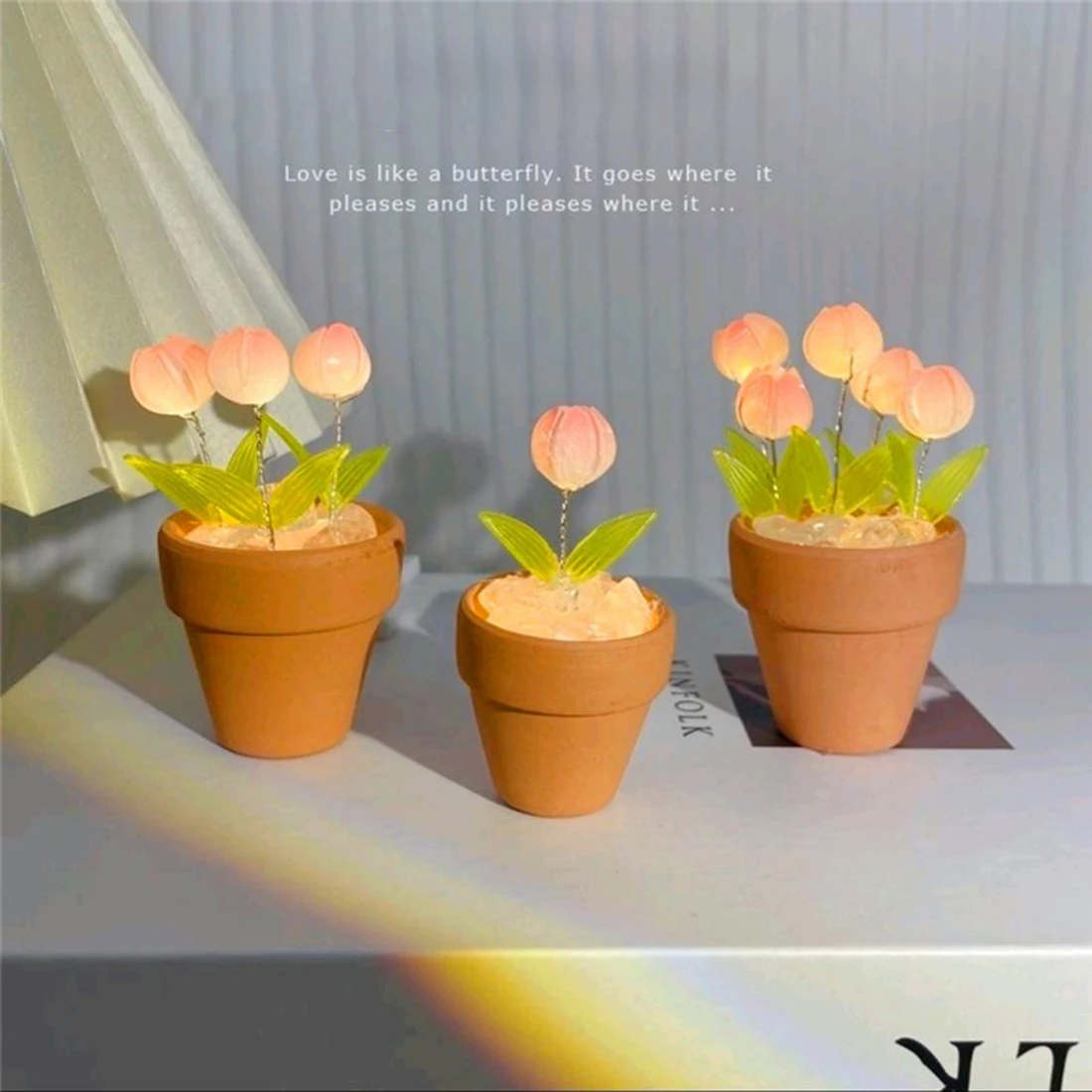 

DIY Tulip Lamp Handmade Flowers Night Light Bedroom Artificial Pot Ornament Creative Friends Birthday Gift Atmosphere Light