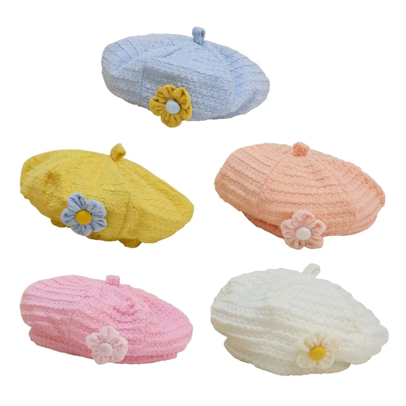

Solid Color Hat Kids Girls Bonnet Hat Spring Vintage Headwear Photo Hat