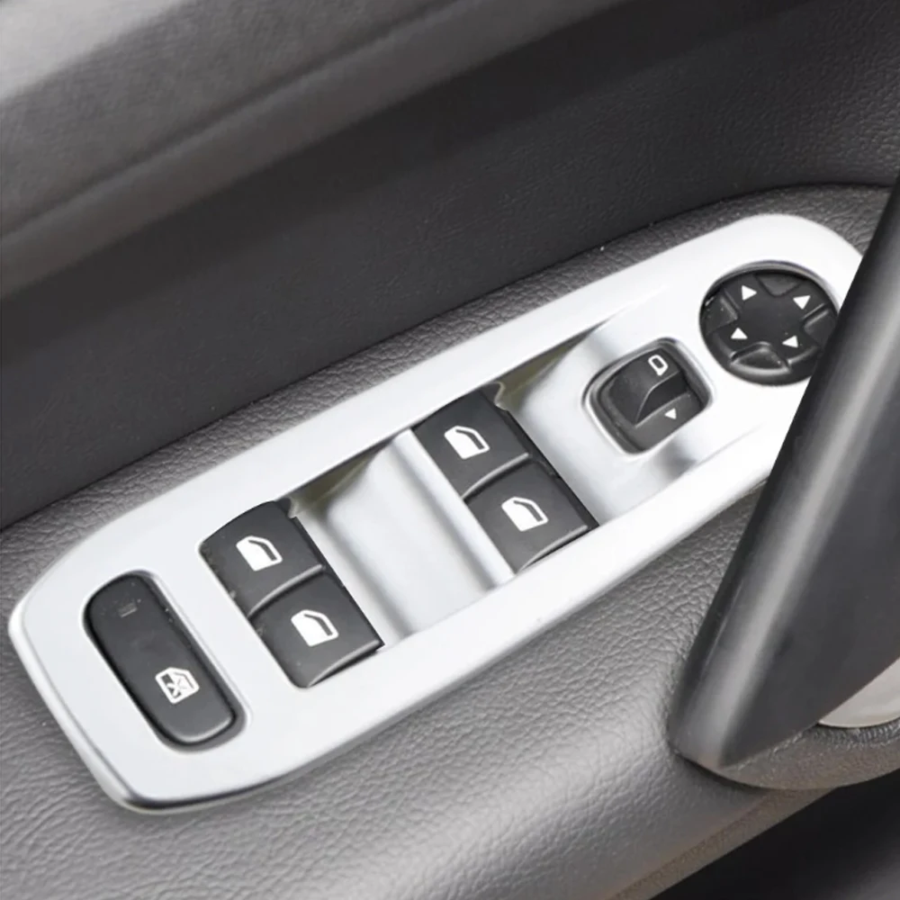 푸조 308 308S 408 2016-2019 자동차 창문 스위치 커버 유리 리프터 버튼 패널 장식 스티커 스타일링 액세서리
