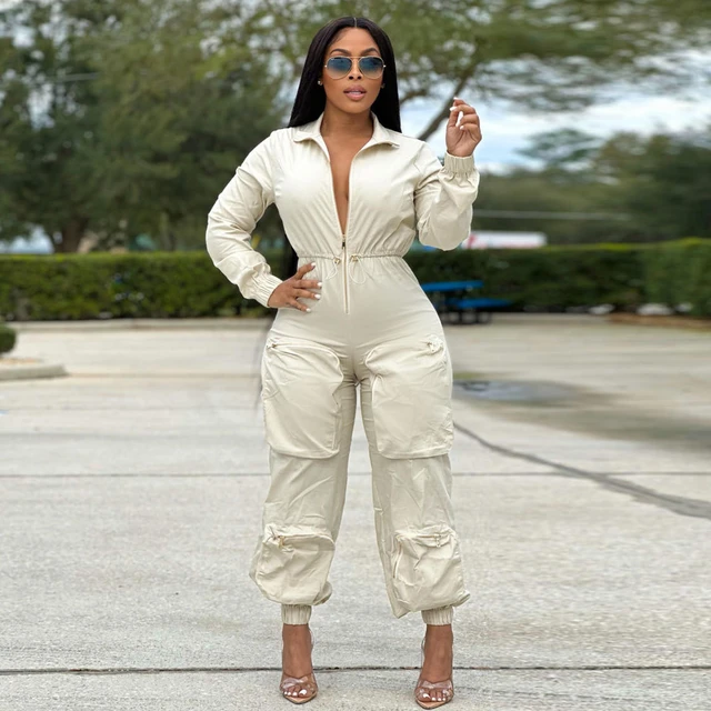 Front Zip Flare Jumpsuit in Brilliant White