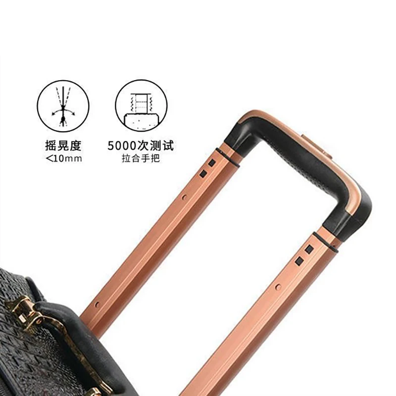 Real Leather Crocodile Pattern Trolley Suitcase Universal Wheel 16/20 inch Boarding Travel Luggage