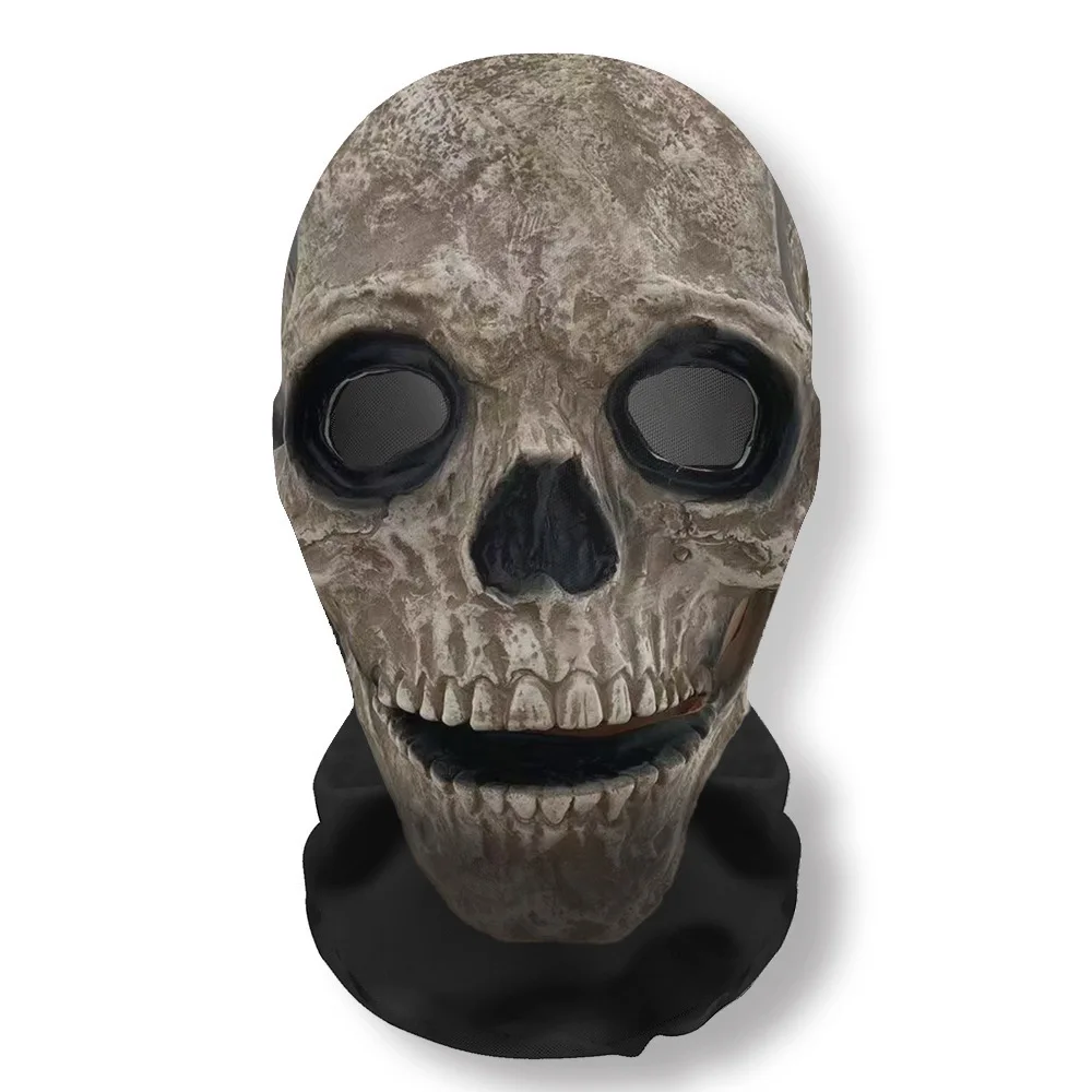 Spooky Ghostly Full Face Mask with 3D Mesh for Cosplay and Halloween Fun