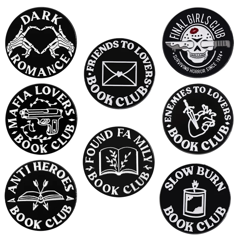 Dark Romance Emaille Pin Enemies To Lovers Book Club Slow Burn Broschen Revers Rucksack Abzeichen Punk Leseschmuck Zubehör