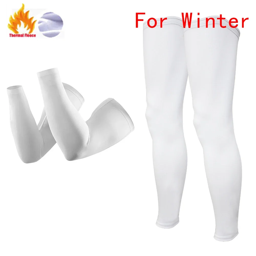 Raudax Arm Leg Warmers Black/White Winter Thermal Fellce Cycling Arm Warmer MTB Bicycle Running Racing MTB Bike Leg Sleeve arm sleeves