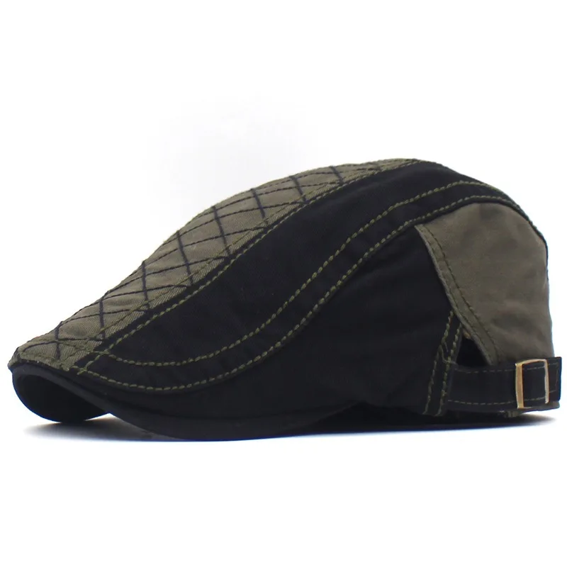 Men's Retro Berets Hat For Women Cotton Visors Embroidery Letter Flat Caps Artist Peaked Newsboy Cap