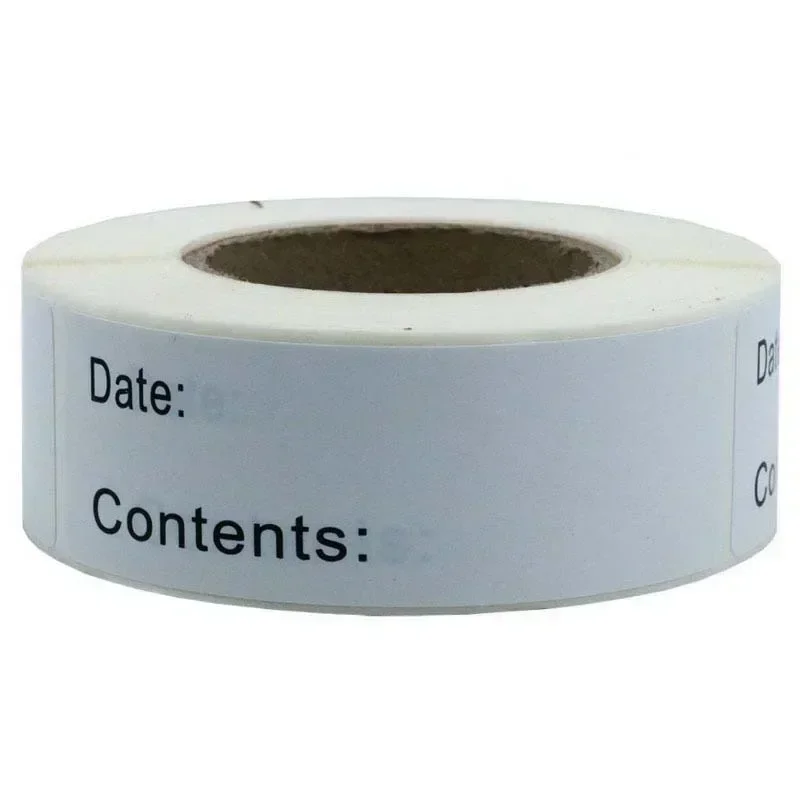 Label Stickers 1 Roll Self-Adhesive Removable Freezer Refrigerator Food Storage Paper Sticker Labels White Date Stickers For Home Storage Tags