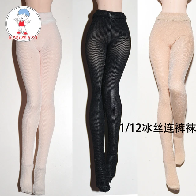 1/12 Scale Female Ice Silk Pantyhos White/black/skin Color Not