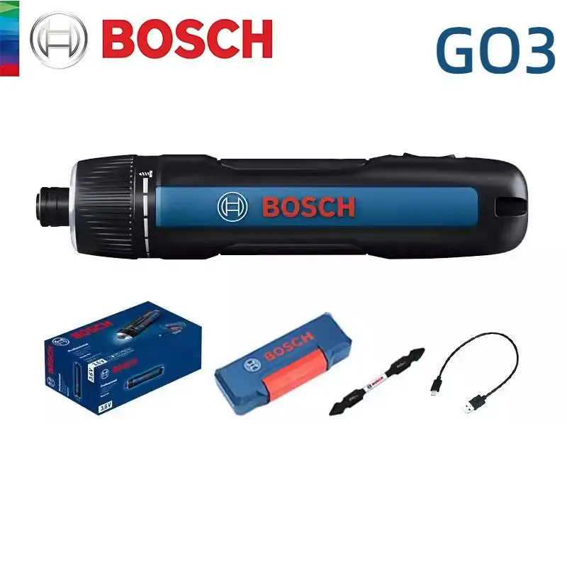 Bosch GO 3 Electric Screwdriver Set 3.6V 5Nm Cordless Mini Hand Drill Rechargeable Screw Driver Bosch Multi-Function Power Tool