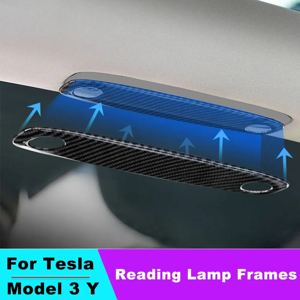 

Rear seat Reading Light Cover decoration strips For Tesla model 3 Y Interior roof Lamp Frames car Accessories