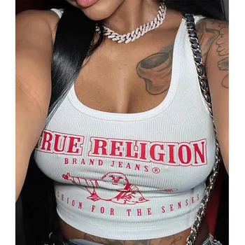 Sexy Graphic T Shirts Fashion Top Printed Sweatshirts Streetswear 2024 Summer Clothes Women Y2K Cropped Tank Tops Tees 1