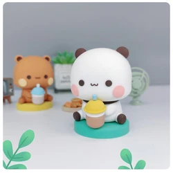 Bubu Dudu Panda Bear Collectible Toy - Kawaii Cute Action Doll Ornament - No box (Bubu Tea With Milk)