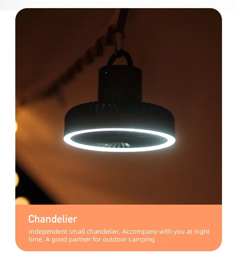 LED 조명이 달린 휴대용 삼각대 선풍기, 책상 선풍기, 천장 선풍기, 샹들리에, 야외 캠핑용, 10000mAh 배터리, 3 in 1