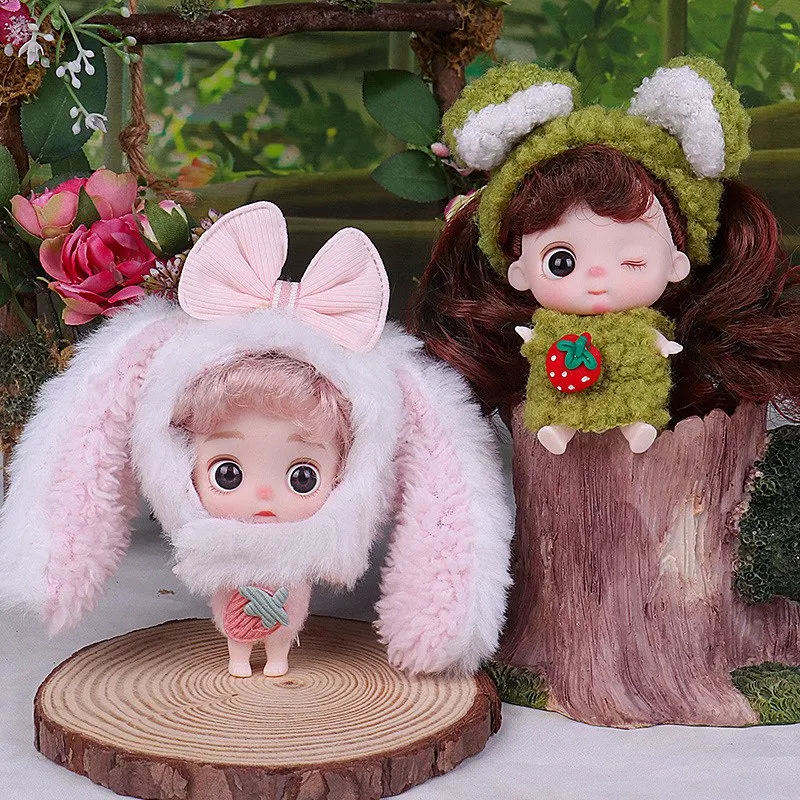 Adollya 10cm OB11 BJD Dolls with Clothes Baby 3D Eye Doll