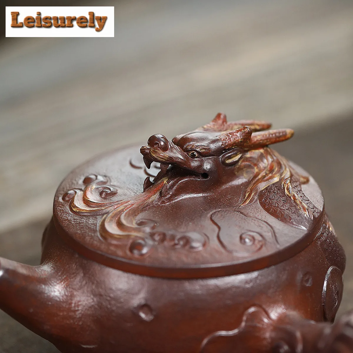 240ml Yixing Purple Clay Teapots Handmade Tang Feather Side Handle Dragon Pot Raw Ore Purple Mud Kettle With Strainer Zisha Tea