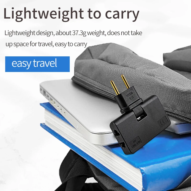 4.0mm European Standard Plug 1in3 Travel 180&deg; Rotating Adapter France Germany Sweden Greece Charging Converter