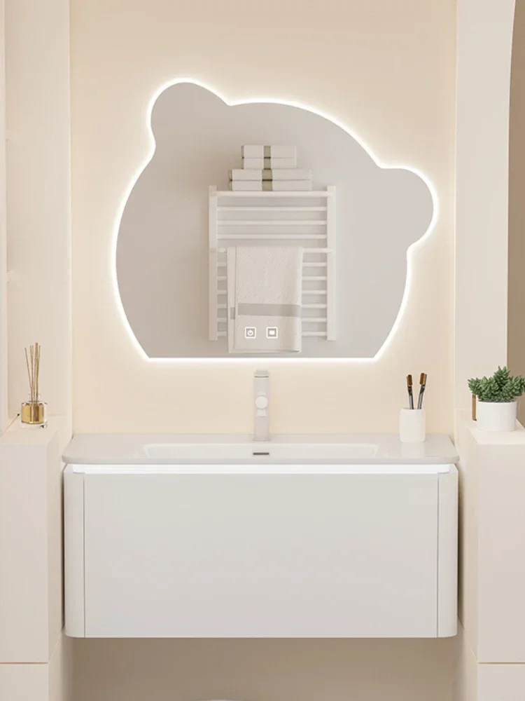 ~Modern Minimalist Bathroom Cabinet Ceramic Whole Washbin Wash Basin Cabinet Combination
