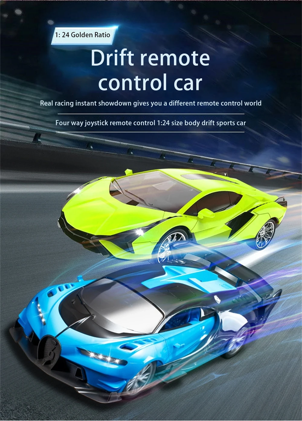 Rc Car Fast With Led Light 2.4g Radio Remote Control Sports Cars Stunt High-Speed Drift Racing Electric Toys Car For Kids Boy