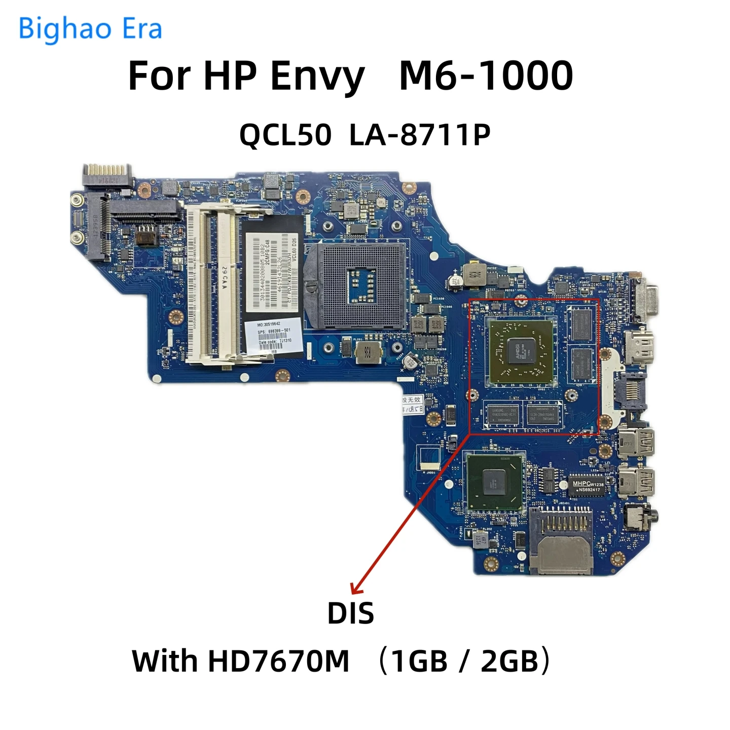 QCL50 LA-8713P для HP Envy LA-8711P материнская плата для ноутбука с HM77 HD7670M 1 ГБ/2GB-GPU SPS:68692-001 686929-001 698399-601