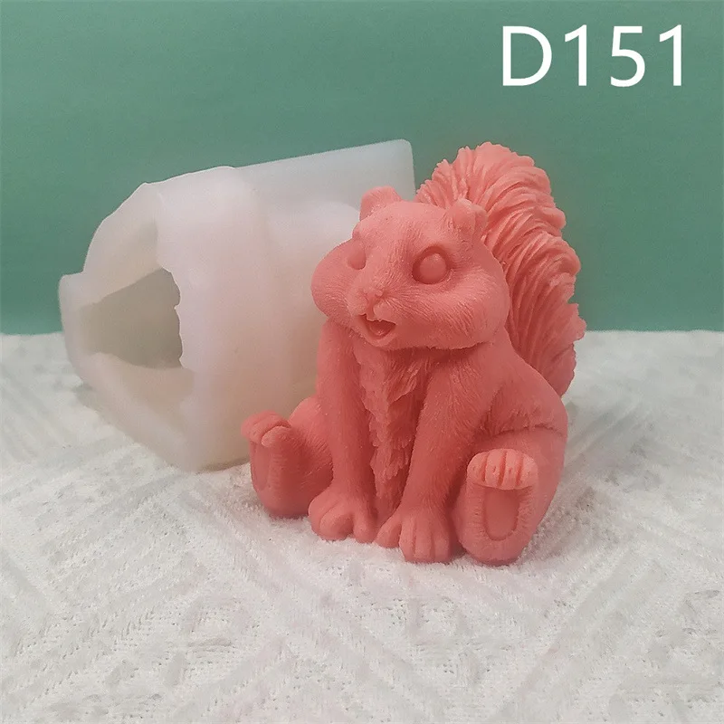 Silicone Mold For Wedding Festive Candle Mold Big Cute Squirrel Soap Plaster Molud Aromatherapy Wedding Gifts Handmade