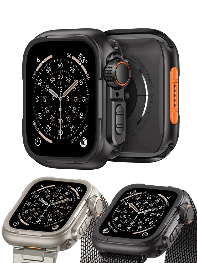 Enhanced Rugged Metal Protective Bumper Case for Smartwatch - Premium Upgrade Edition