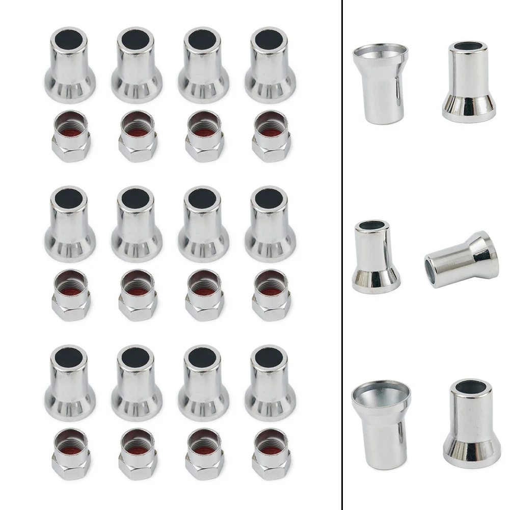 TR413 크롬 자동차 트럭 타이어 휠 타이어 밸브 스템 육각형 슬리브 커버 포함 핫 세일 왼쪽 오른쪽 전면 후면 자동차 액세서리