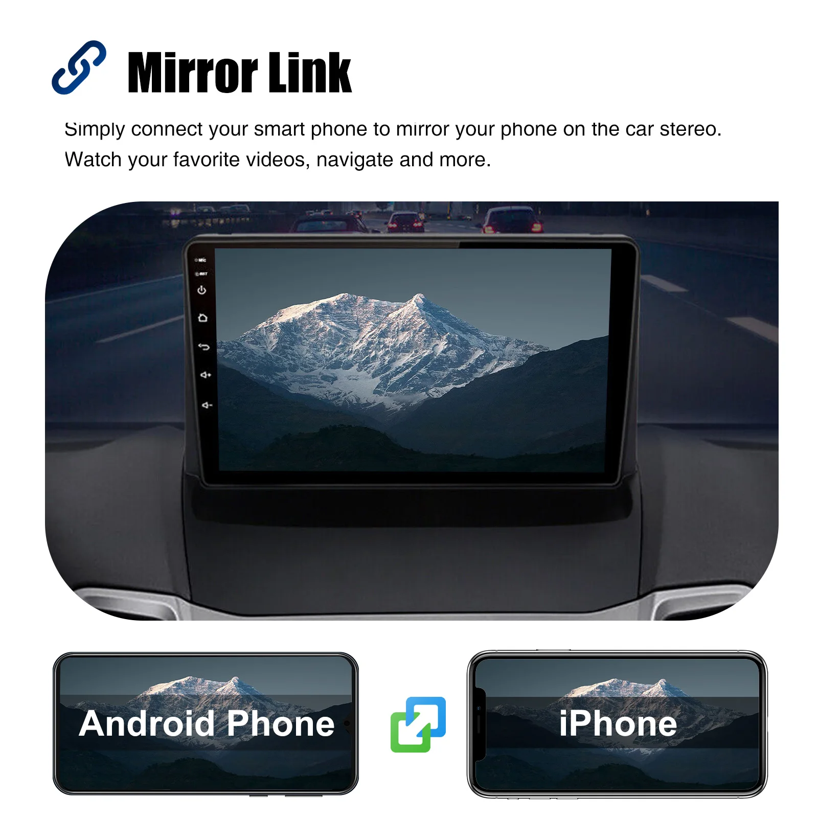 Essgoo 9'' 2+32G/4+64G Wireless Carplay Android Auto für Ford Fiesta MK6 09-17 Android 15 Autoradio GPS Navi FM RDS Wifi – Detail 16