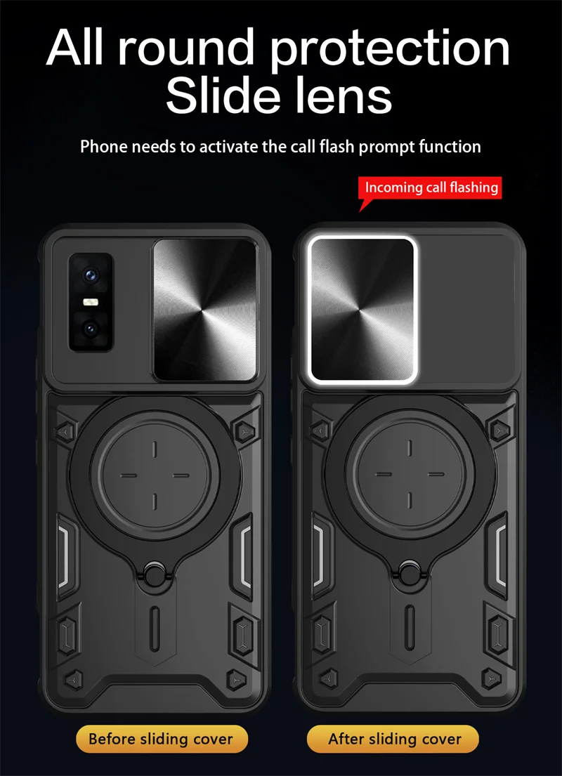 Enhanced Protective Magnetic Ring Stand Armor Back Cover