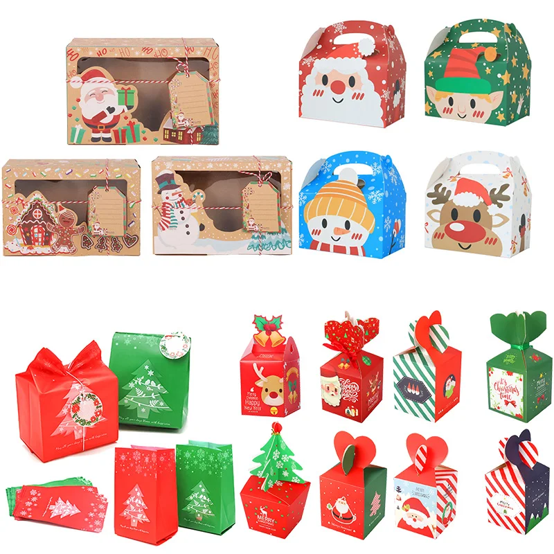 Christmas Gift Boxes 24 Pack - Small Square Treat Boxes With Ribbons For Cookies, Candy & Party Favors