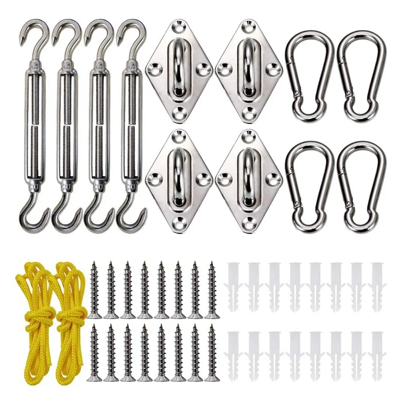 

Комплект оборудования ELOS-Shade Sail, комплект оборудования из нержавеющей стали для установки прямоугольных солнцезащитных козырьков на три угла