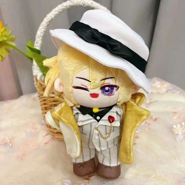 NIjisanji Luxiem Shu Yamino Luca Kaneshiro 20cm Cotton Doll with Costumes Vtuber Dress-up Plush Ppuppet Toys for Fans Gift