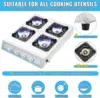 Stove,4 Burner Gas StovePortable Gas Stove Auto Ignition Camping Stainless Steel Stove 4 Burner LPG for RV, Apartment,Outdoor 3